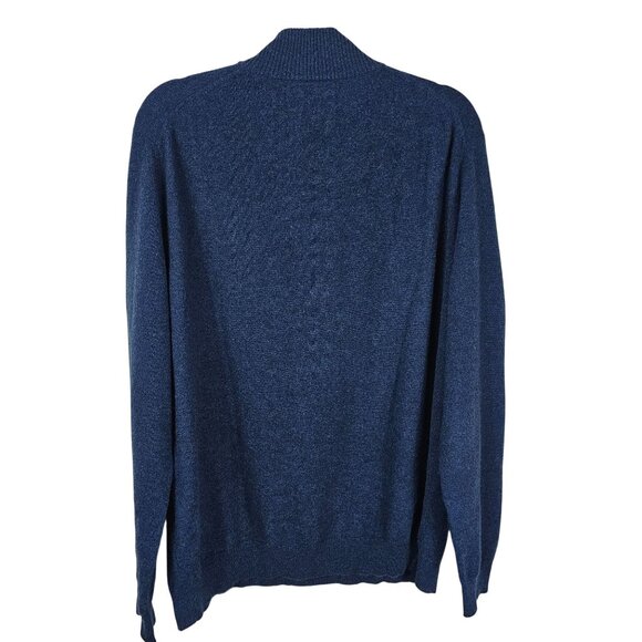 Kinross Cashmere Mens Teal Quarter-Zip Sweater XL Quiet Luxury Academia Preppy - Picture 3 of 8